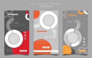 plantilla de publicación en redes sociales con diseño de círculo para diseño de invitación a seminario web vector