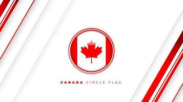 Canada circle flag design with simple geometric background for canada day design vector