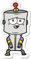 sticker of a cartoon robot vector