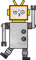 retro grunge texture cartoon robot vector