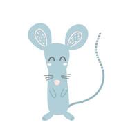 Cute cartoon mouse. Mouse cartoon illustration for children's book, postcard, stationery. vector