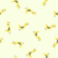Seamless pattern with yellow birds. Drawn cartoon birds on a pattern for fabric, wallpapers, backgrounds. vector