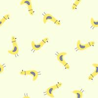 Seamless pattern with yellow birds. Drawn cartoon birds on a pattern for fabric, wallpapers, backgrounds. vector