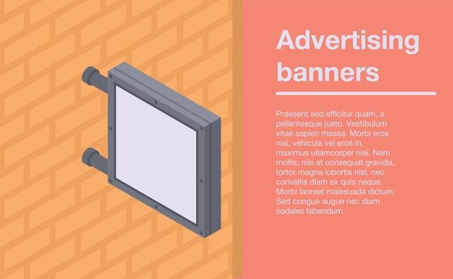 Advertising wall banners banner, isometric style