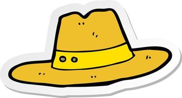 sticker of a cartoon hat vector