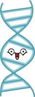 flat color retro cartoon DNA strand vector