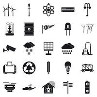 Urban icons set, simple style vector