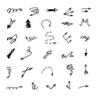 Vector set of hand drawn arrows, elements for presentation