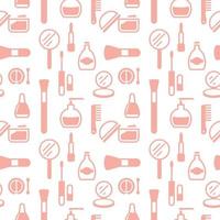 Seamless texture from cosmetics icons, pattern, abstract background, wallpaper vector