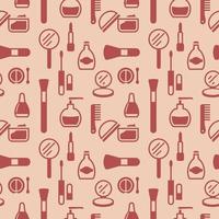 Seamless texture from cosmetics icons, pattern, abstract background, wallpaper vector