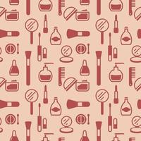 Seamless texture from cosmetics icons, pattern, abstract background, wallpaper vector