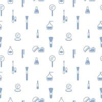 Seamless texture from cosmetics icons, pattern, abstract background, wallpaper vector
