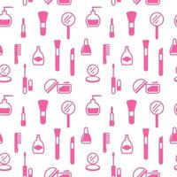 Seamless texture from cosmetics icons, pattern, abstract background, wallpaper vector