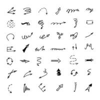 Vector set of hand drawn arrows, elements for presentation