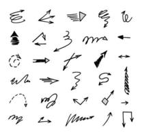 Vector set of hand drawn arrows, elements for presentation