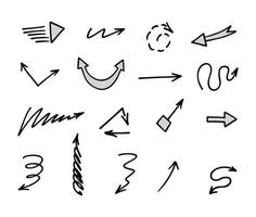 Vector set of hand drawn arrows, elements for presentation