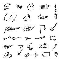 Vector set of hand drawn arrows, elements for presentation