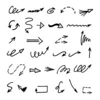 Vector set of hand drawn arrows, elements for presentation