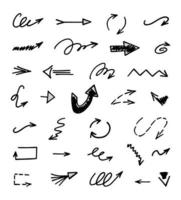 Vector set of hand drawn arrows, elements for presentation