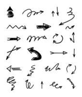 Vector set of hand drawn arrows, elements for presentation