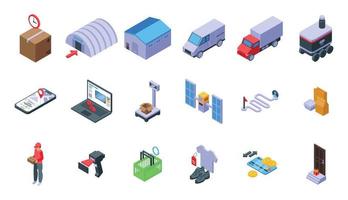 Ordering process icons set, isometric style vector