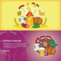 German banner template set, cartoon vector