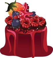 sweet birthday cake vector
