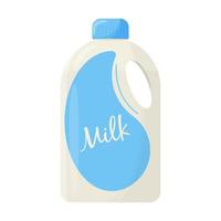 Bottle of milk. Elements for design farm products, healthy food. Flat vector illustration.