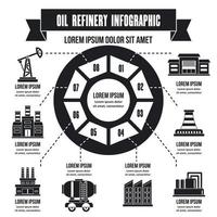 Oil refinery infographic concept, simple style vector