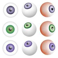 Eye ball anatomy mockup set, realistic style vector