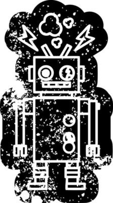 malfunctioning robot distressed icon