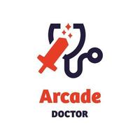 logotipo de doctor arcade vector