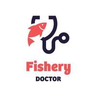 logotipo del médico de pesca vector