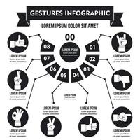 Gestures infographic concept, simple style vector