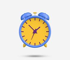 Table clock 3d icon. Realistic alarm clock symbol. Time management instrument. 3D Rendered Illustration. photo