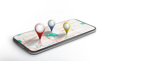 concepto de gps de logística, geografía, transporte, viajes y navegación. foto