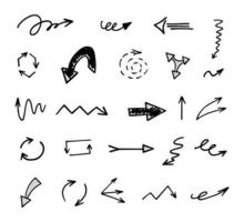 Vector set of hand drawn arrows, elements for presentation