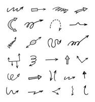 Vector set of hand drawn arrows, elements for presentation