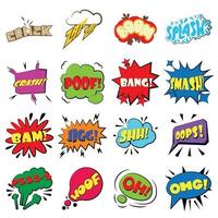 Comic bubbles set icons set, cartoon style vector