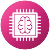 Brain Chip Icon Style vector