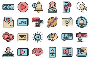 Subscribe icons set vector flat