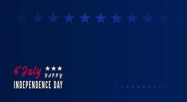 Banner, background, Fourth of July Independence Day. Abstract design with text and copy space area. Minimal, simple, star, blue vector