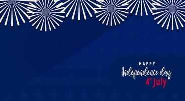 banner, fondo, día de la independencia del cuatro de julio. diseño abstracto con texto y espacio de copia. celebración, fuegos artificiales vector