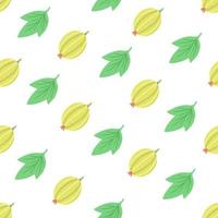 Gooseberry seamless pattern.  Illustration for printing, backgrounds, covers, packaging, greeting cards, posters, stickers, textile and seasonal design. Isolated on white background. vector