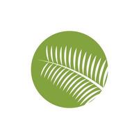 Palm tree leaf illustration logo template vector design