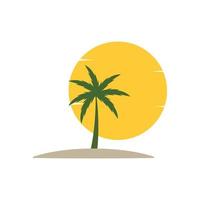 diseño de vector de plantilla de logotipo de ilustración de verano de palmera