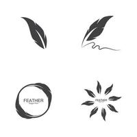 plantilla de vector de logotipo de pluma