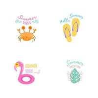 Summer element collection template vector