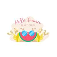 Flat design hello summer illustration vector