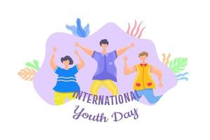 vector de ilustración plana del día internacional de la juventud